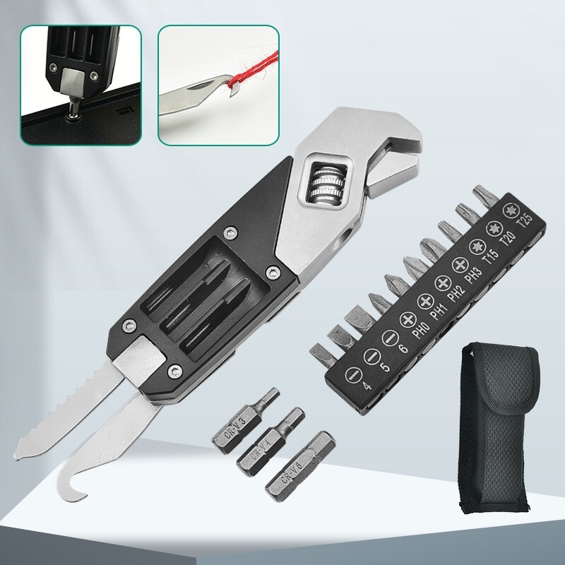 Portable Multi-function Wrench Folding Tool For Bike Motorcycle Outdoor Camping
