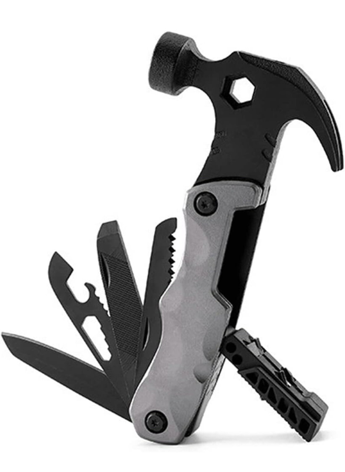 Multifunctional Life-saving Claw Hammer Car Survival Foldable Outdoor Tool /gray