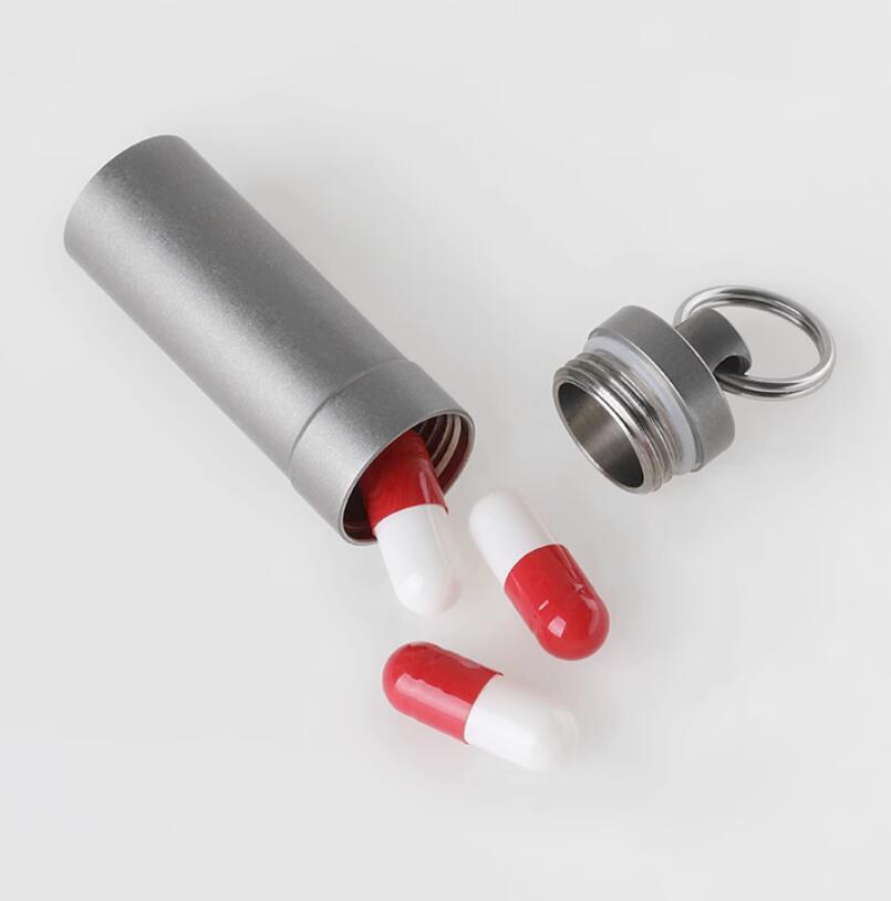 EDC Titanium Alloy Waterproof Case Pendant Box Sealed Medicine Bottle Storage