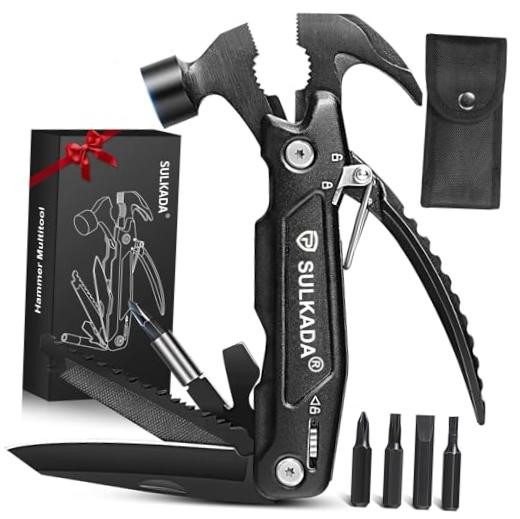 Gifts for men,Multitool Hammer 15 in 1 Camping Accessories Survival