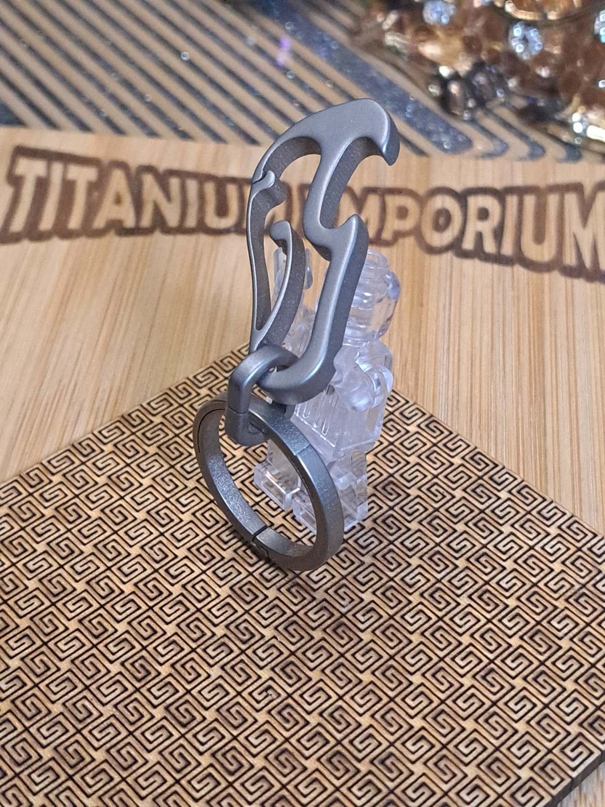 Mini EDC Titanium Carabiner Keychain With Built-in Bottle Opener