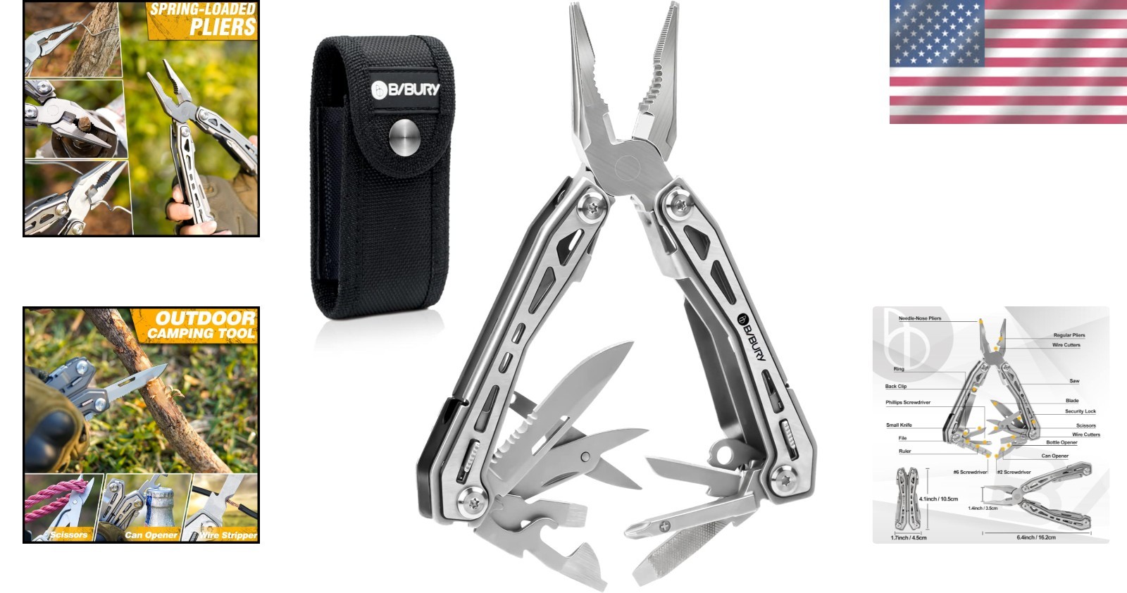 Durable 17-in-1 EDC Multitool for Camping & Home Repair – Lightweight & Compact