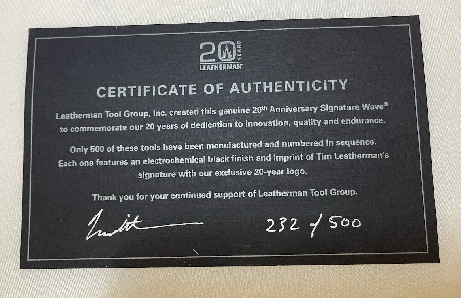 LM143 Leatherman Limited Edition 20th Anniversary Wave #232 Of 500