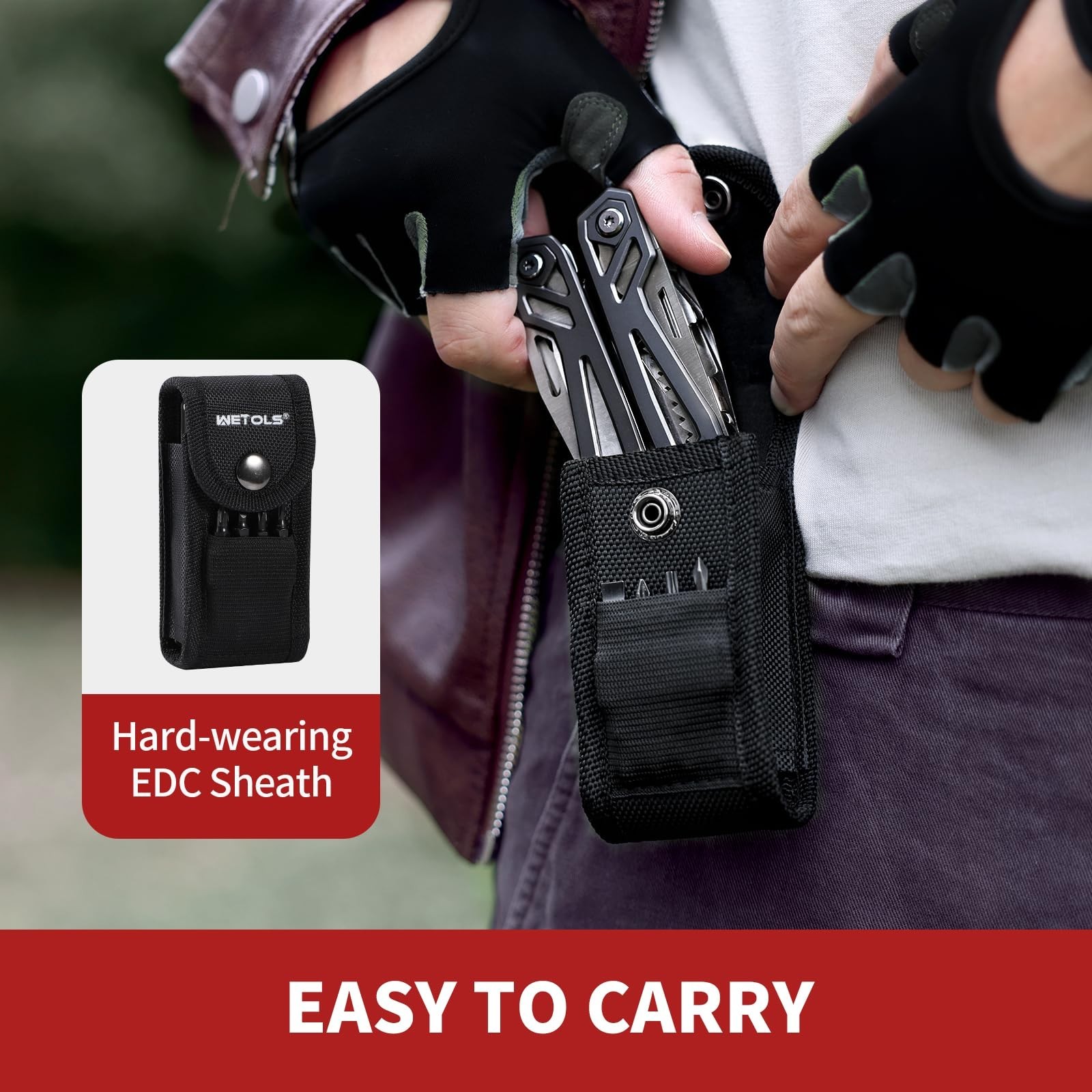 21-in-1 Multitool with Pocket Knife, Stainless Steel Pliers & Screwdriver Bits –