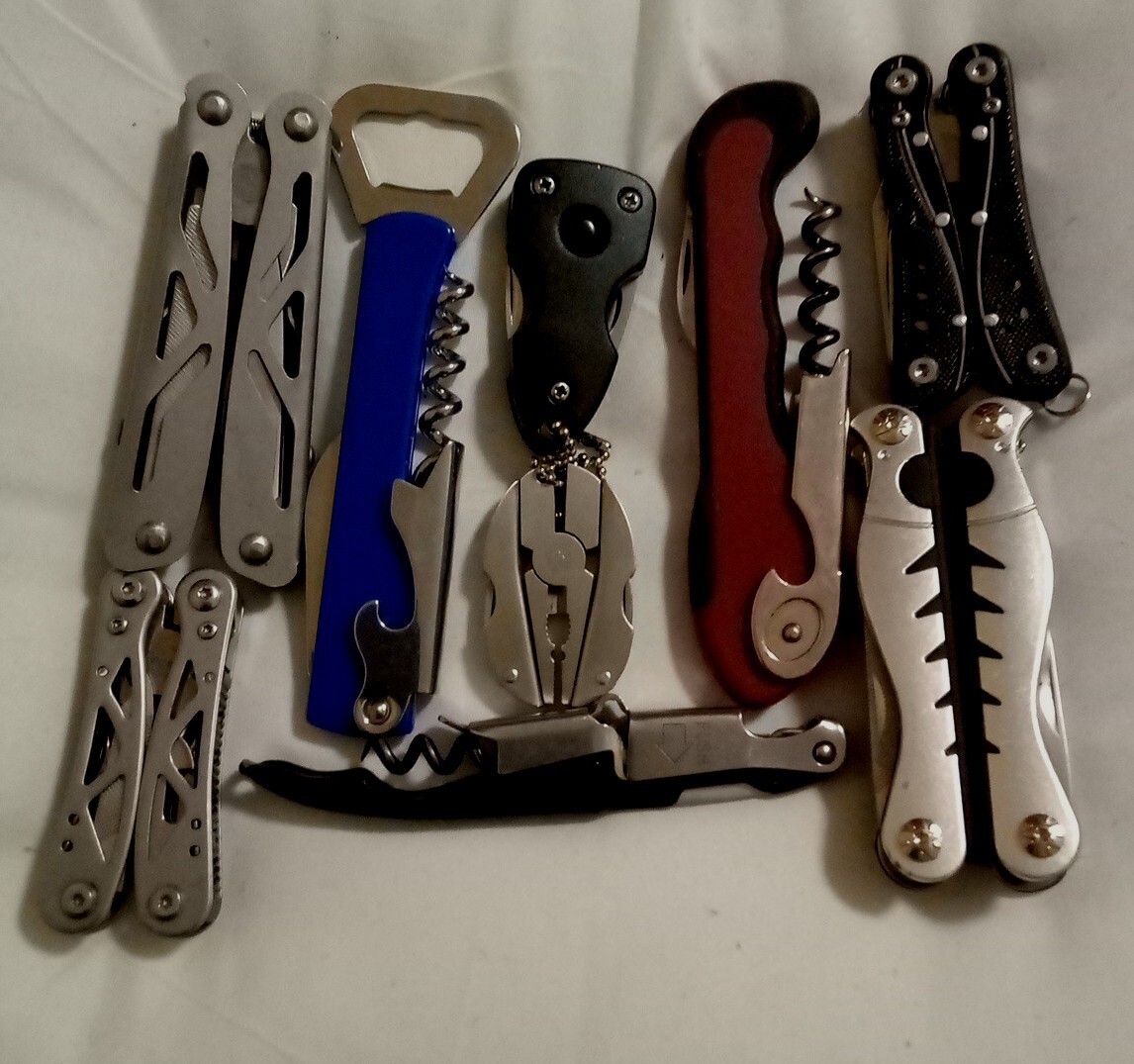 6 Piece Multi-Tool Bulk Lot, Winchester Sheffield Kobalt Schrade, functional