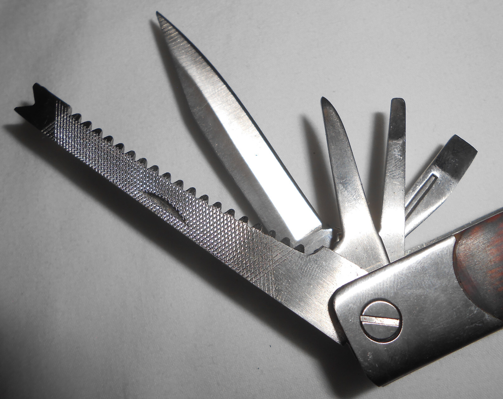 Sheffield 12-In-1 Multi Tool w/ Hardwood Handle Pliers Knife Blades Screwdrivers