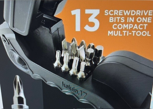 Kelvin Everyday Multi-Tool 17 Tools In 1 Flashlight Screwdriver Hammer Blue NEW