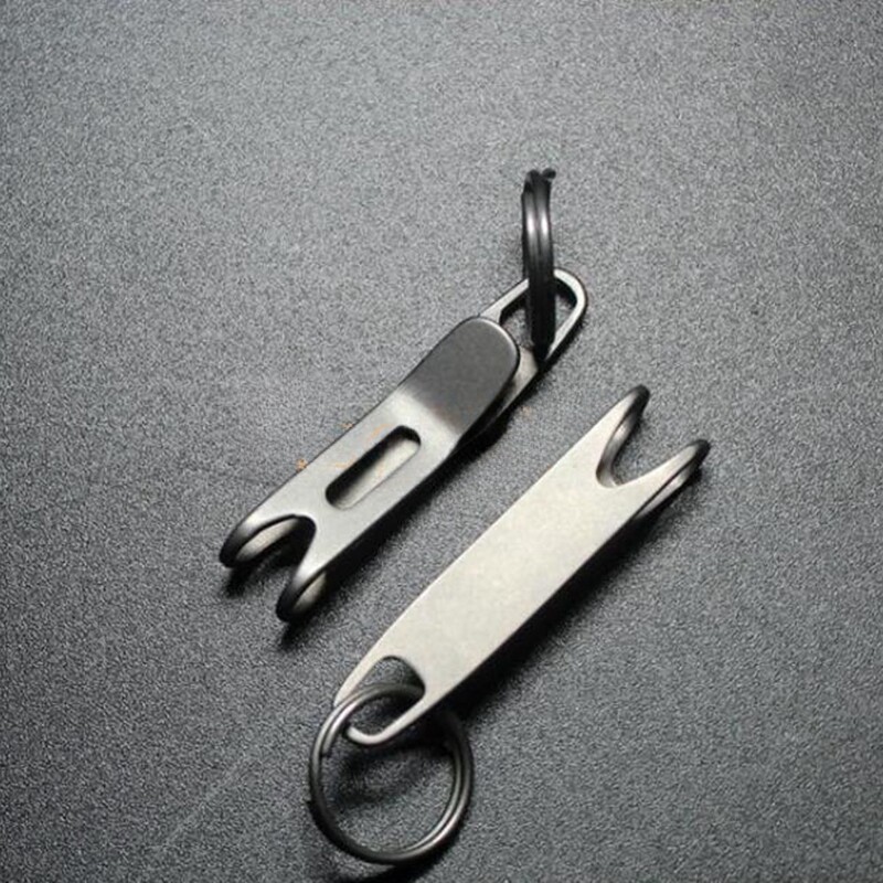 3PACK Titanium alloy EDC Gear Pocket Suspension Clip Wallet Tool with Key Ring