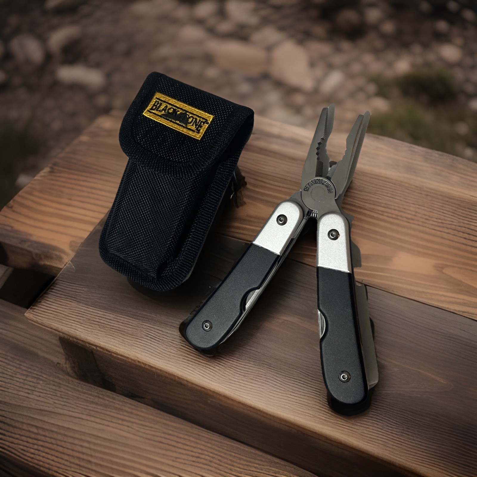 Blackstone Multi Tool with Nylon Pouch – Pliers, Knife, Screwdrivers