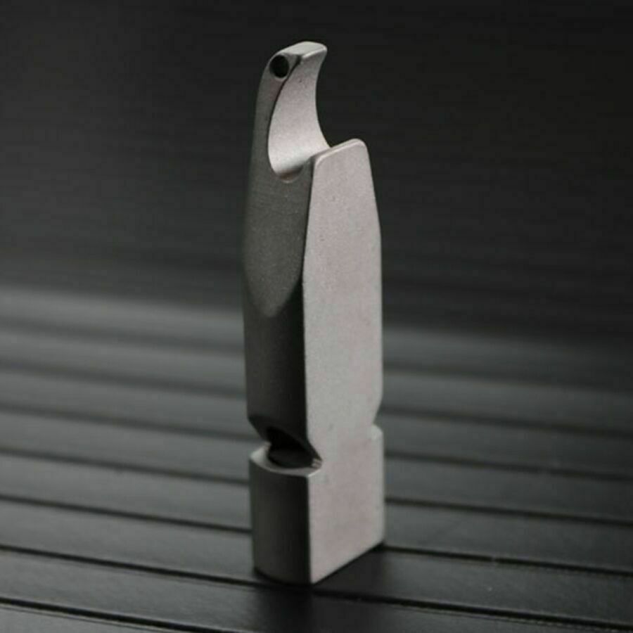 Titanium Keychain 2 Tubes Whistle with Bottle Opener Outdoor SOS Survival Tool