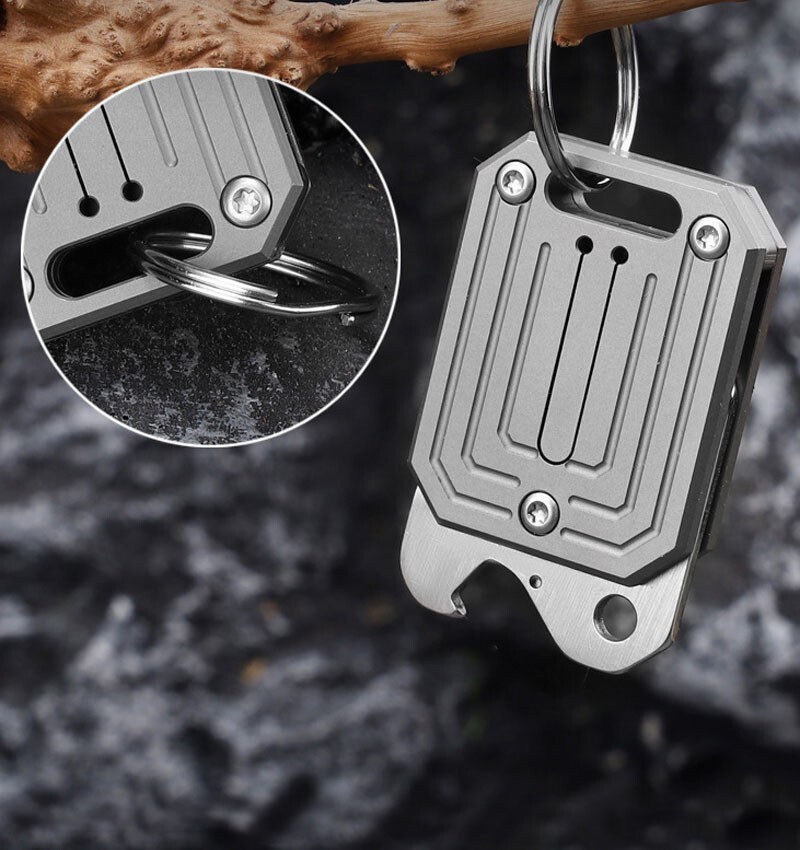 Titanium Alloy Mini Pocket Folding Knife Opener Keychain Outdoor EDC Multi Tools