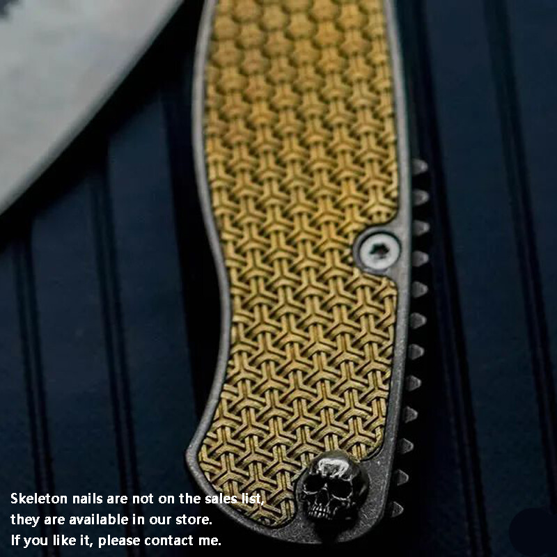 TC21 Inlaid Brass Nail Plate Handle Scales for Spyderco C81 Paramilitary 2 PM2