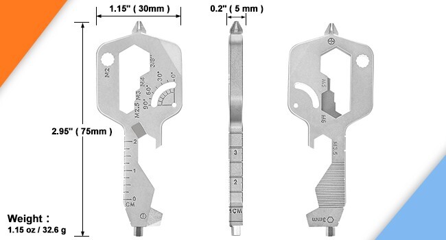 Multi Tool Key 20 In 1 Camping Key Chain Cycling Every Day Carry, pack of 2