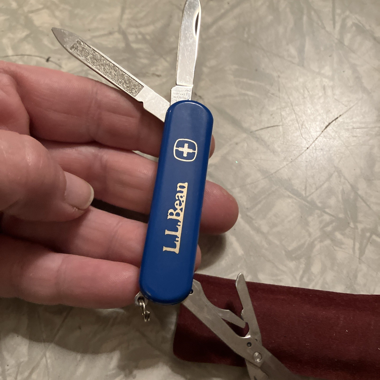 Wenger Swiss Pocket Knife Blue LL Bean missing parts