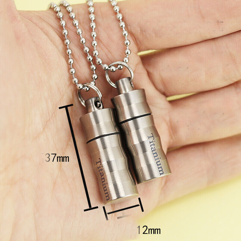 Pure Titanium Waterproof Case Box Pendant EDC Portable Bottle With Keyring