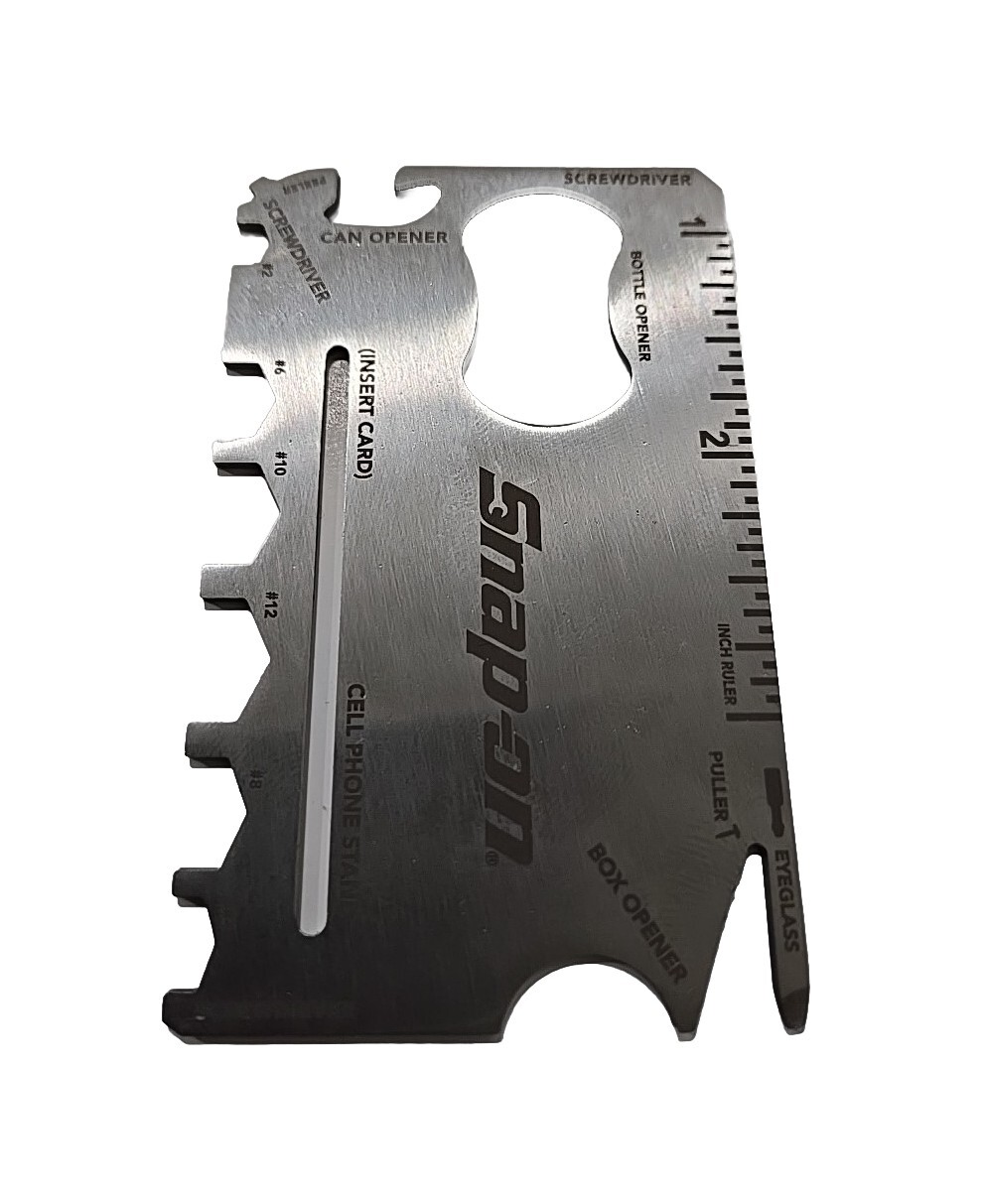 Snap On Tools 17-in-1 Emergency Tool Wallet Card Pocket Multi Driver Ruler NEW!!