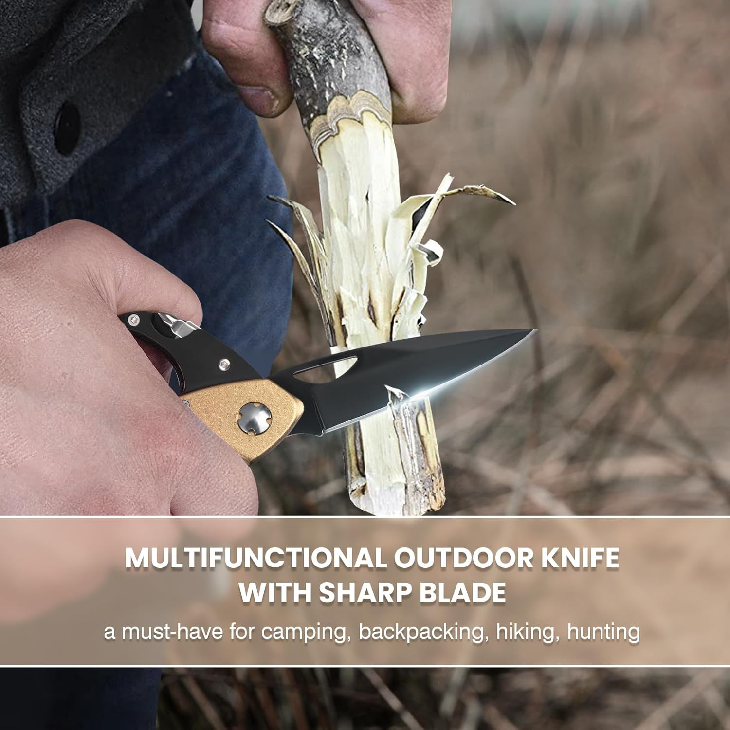 Multitool Knife, Gift for Men (Gold)