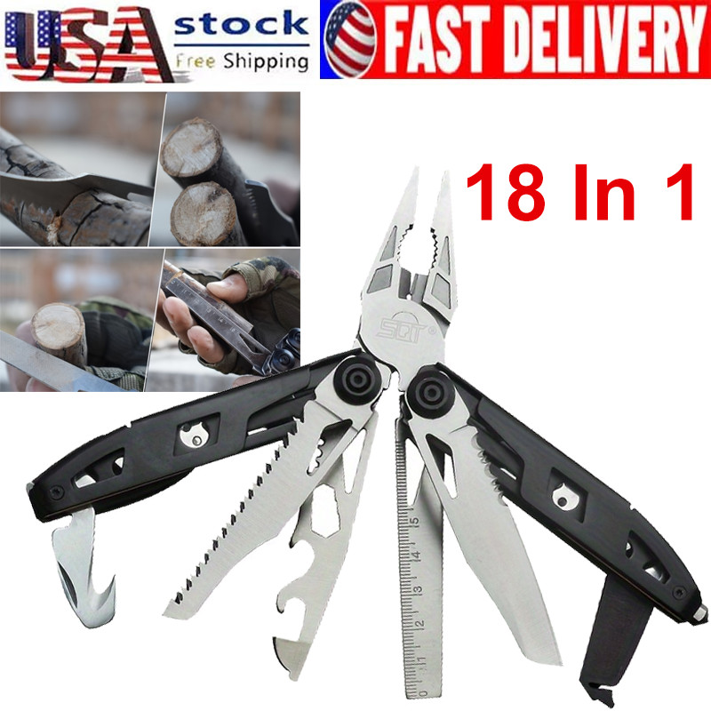 18 in 1 Multitool Pliers Rugged Practical Portable Pocket Knife Camping Tools