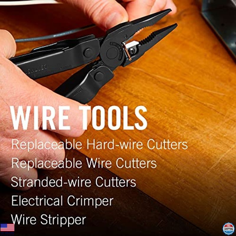 Multitool with Replaceable Wire Cutters & Saw, Black MOLLE Sheath Included