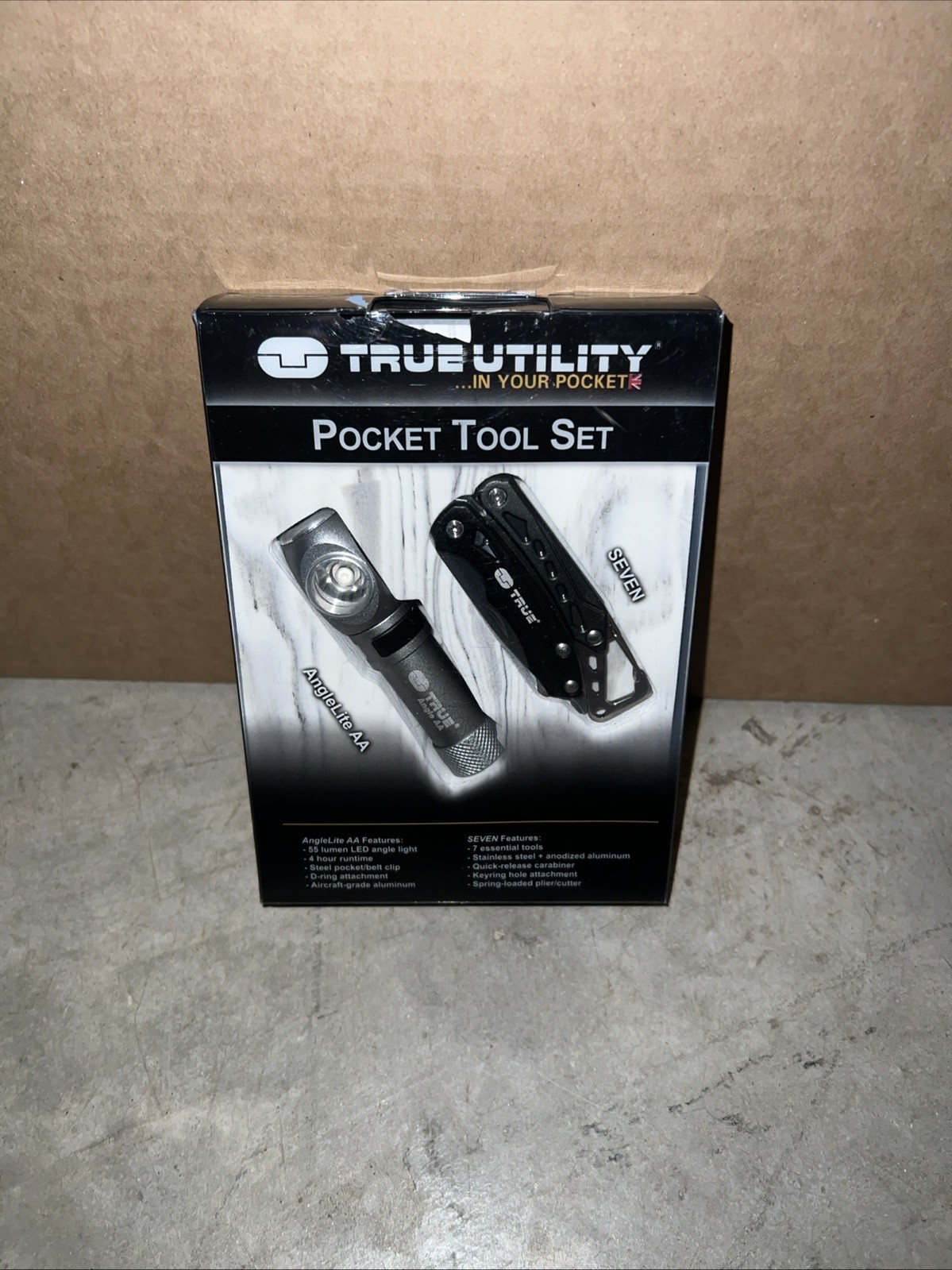 True Utility Jacknife Belt Clip Pocket Knife & Stash Lite Flashlight Combo New