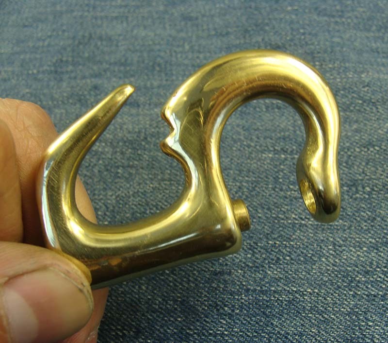 2pcs Solid Brass Quick Release Snap Hook Keychains Outdoor EDC Shackle Clasps