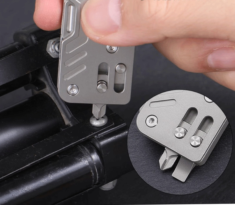 For EDC Titanium Alloy Multi Tool Adjustable Wrench Pocket With Bit Holder HOT