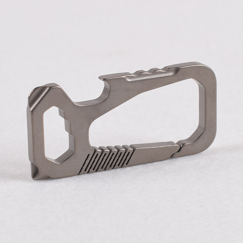 Outdoor Titanium TC4 Key Chain Carabiner Bottle Opener Portable Multi EDC Tool