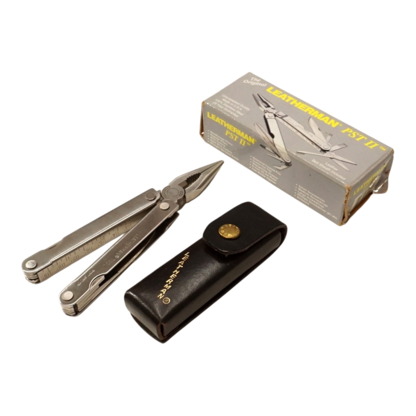 Vintage Leatherman PST II Multi Tool USA w Case Box Near Mint Original PST2