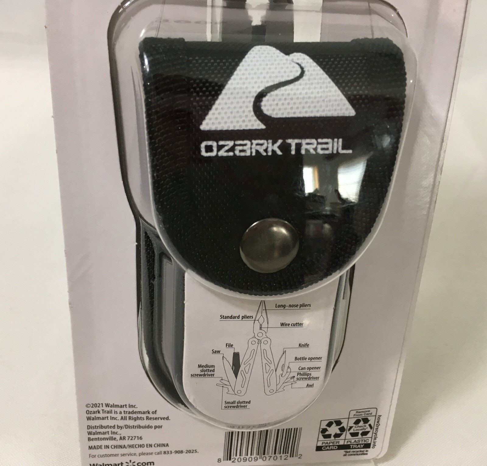OZARK TRAIL 12-IN-1 MULTI-TOOL + SHEATH / FILE / SAW / SCREWDRIVER / MORE / NEW