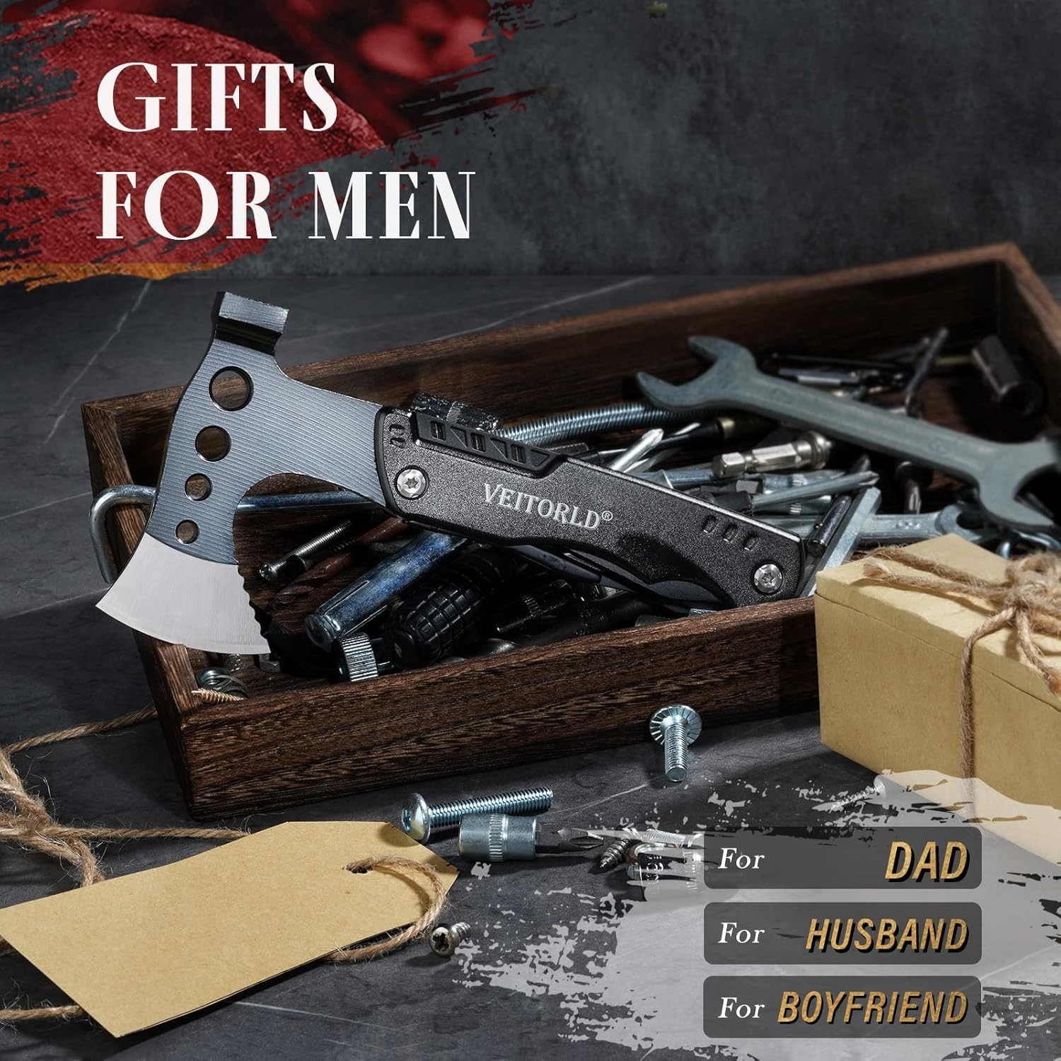 Versatile Multitool with Axe & Hammer – Stylish Presents for Outdoor Adventurers