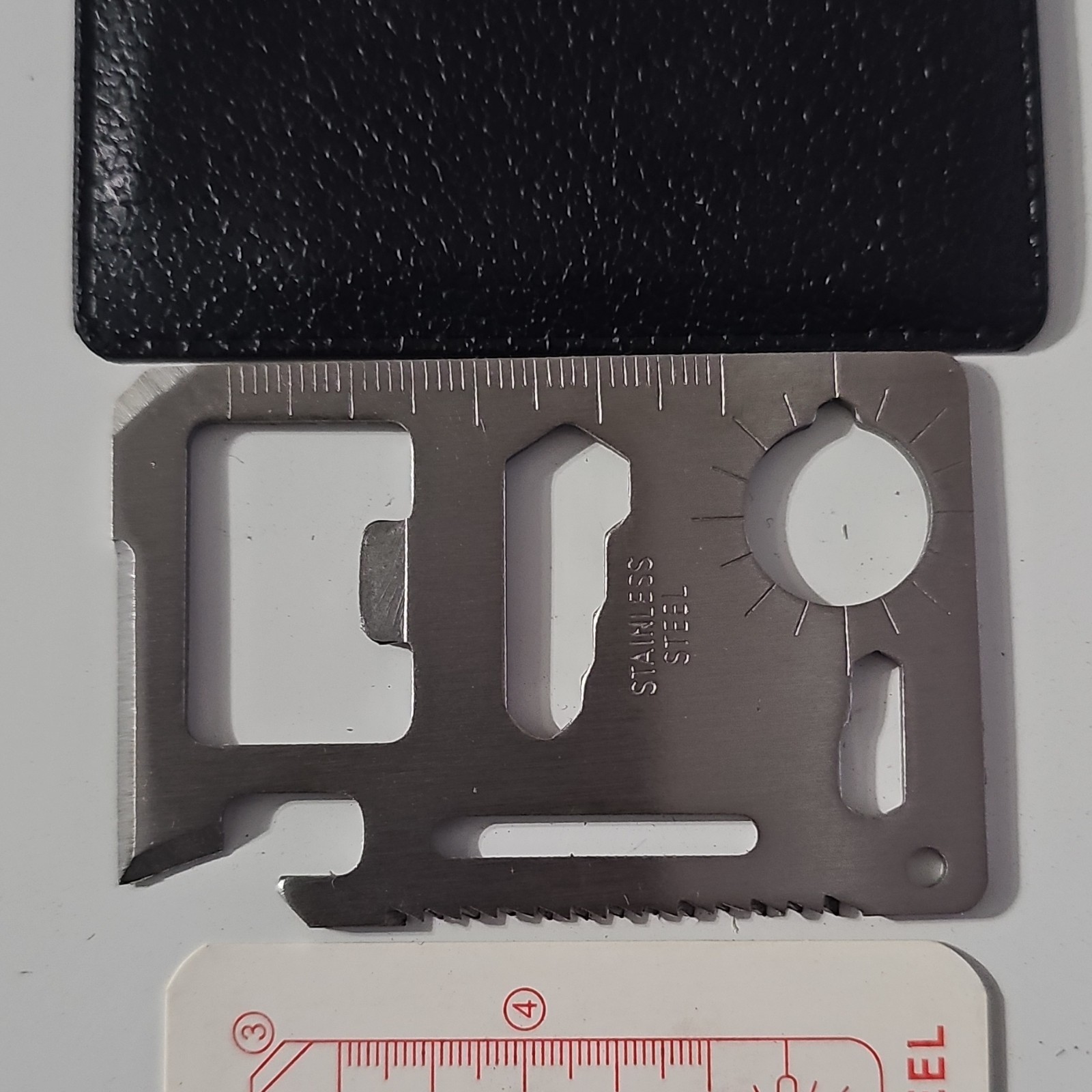 Pocket Card Multi-Tool Stainless Steel 11-in-1 Knife Ruler Opener 3.38in