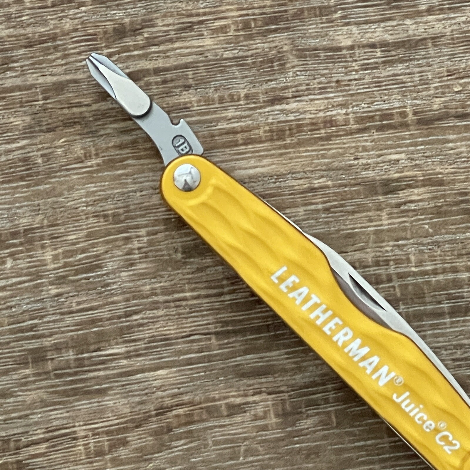 New, Leatherman Juice C2 Sunrise Yellow multitool w/premium nylon sheath