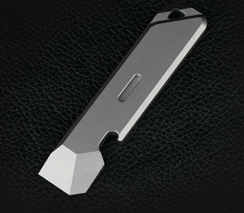 TC4 Titanium Crowbar Pry Bar Underreach EDC Tool Pocket Bottle Opener Pendant