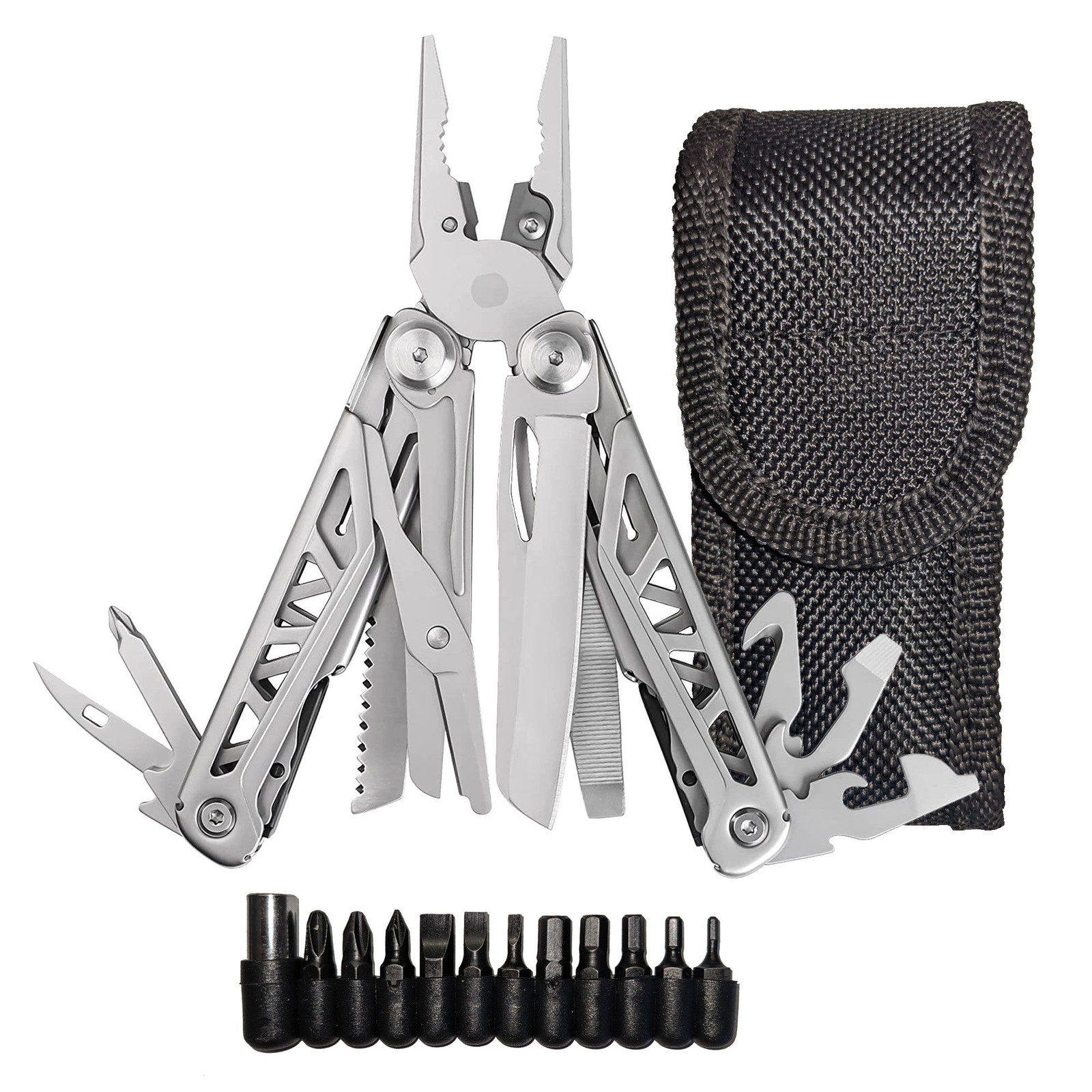 Heavy Duty Multitool | Military Grade Stainless Steel Frame; Deep Profile Blade