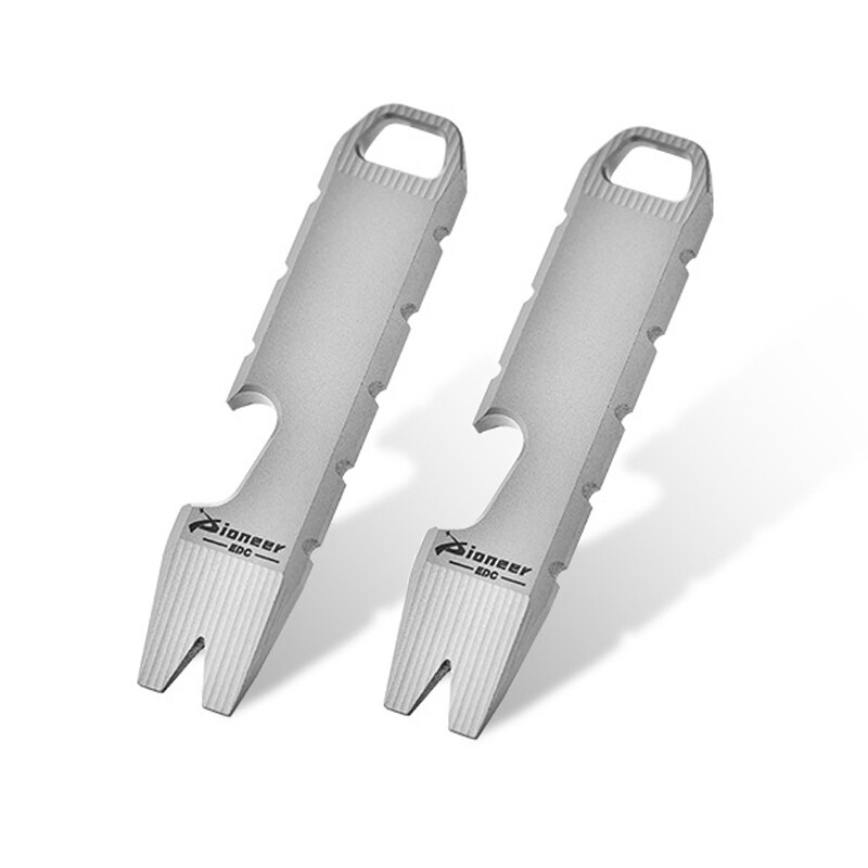 EDC Mini Ti Alloy Keychain Multi Tool Pocket Pry Bar Crowbar Opener Cutter