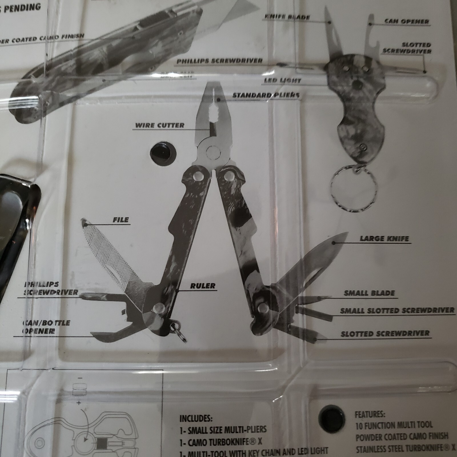 3 Piece Multi-Tool Set Stainless Steel Olympia Tools Camouflage