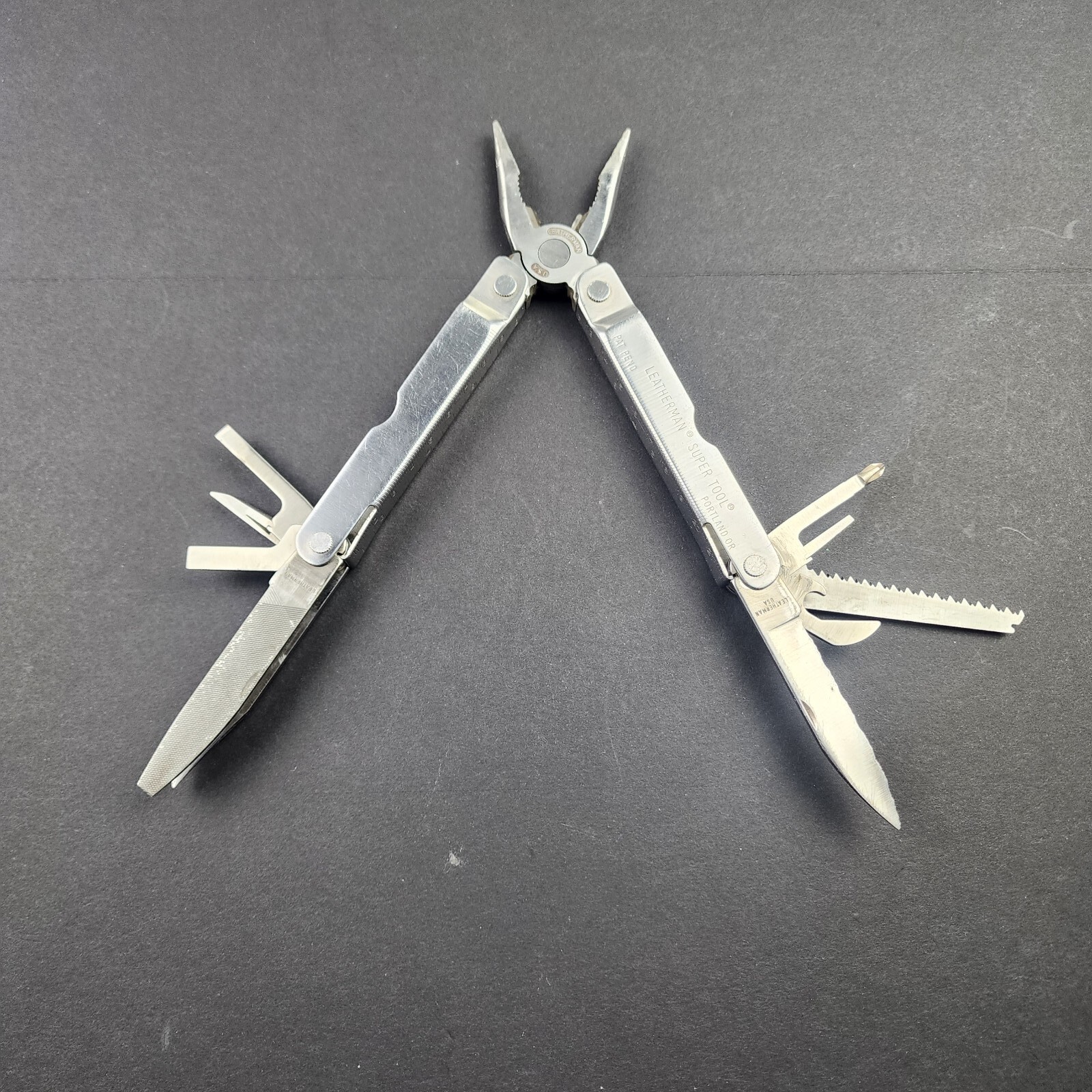 Original Super Tool Black Oxide Multitool Made In USA w Nylon Sheath