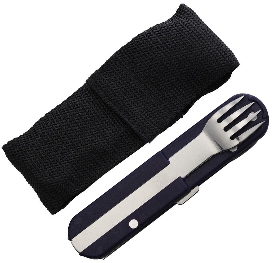 TB Outdoor Bivouac Multi Tool Folding Knife Spoon Fork Corkscrew Marine-Blue