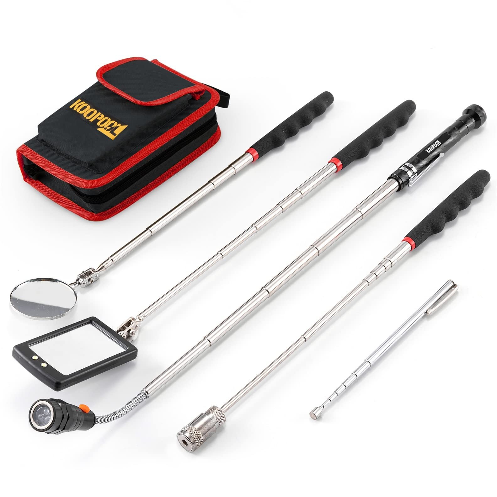 Telescoping Magnetic Pickup Tool Set, Inspection Mirror Telescoping