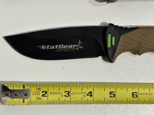 StatGear Surviv-All Hunting Knife Sheath Firestarter Cord Cutter Sharpener SL14