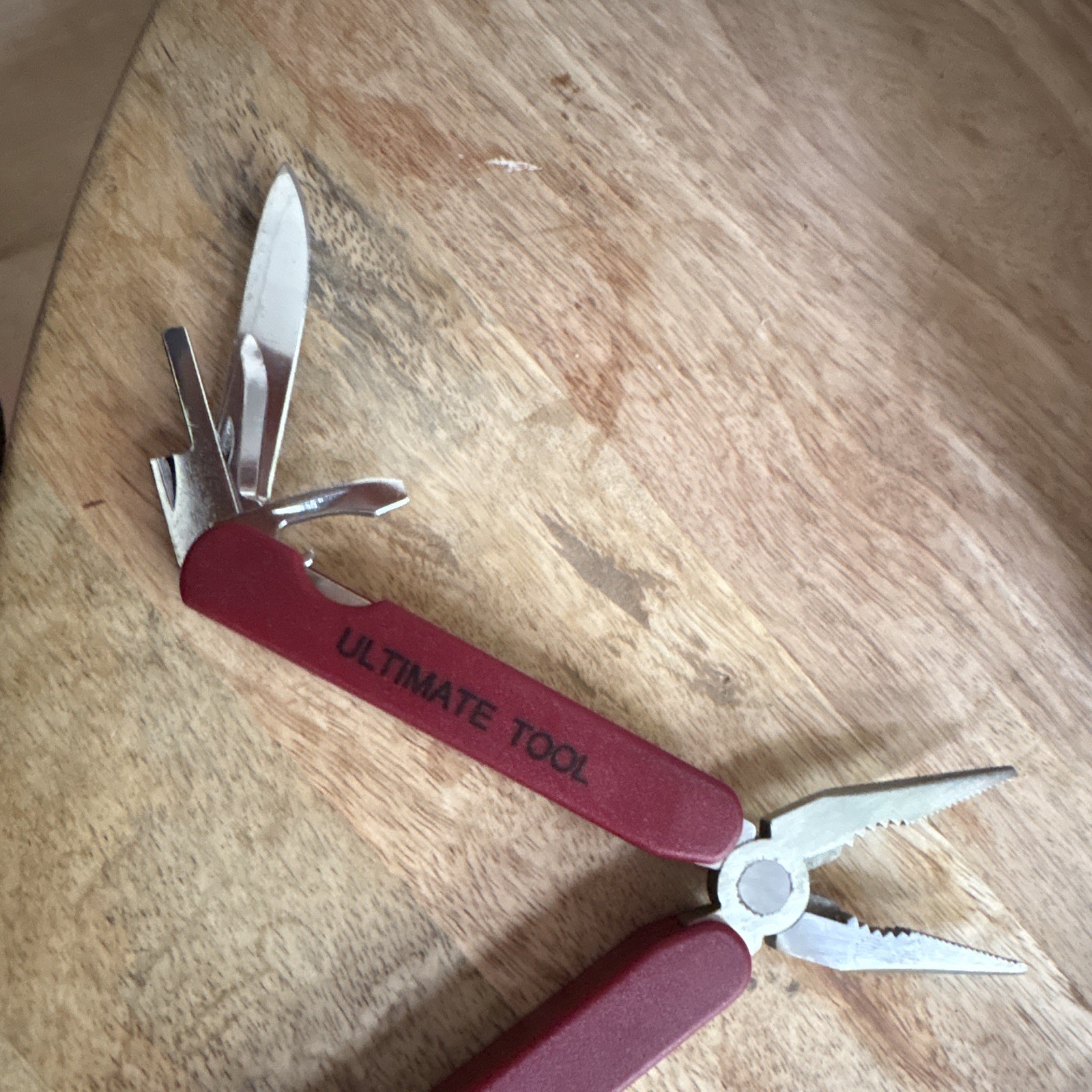 Ultimate Tool Red Stainless Multi-Tool Pliers Knife Nail File Bottle Opener