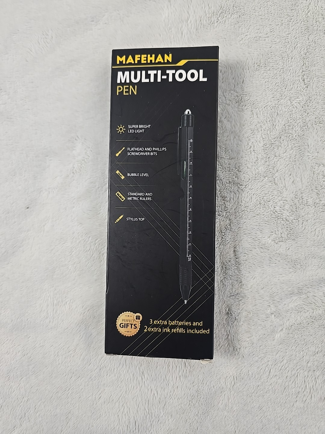Jishi Multi-Tool Pen Set 6-in-1 & 9-in-1 | LED Light, Bubble Level, Ruler |