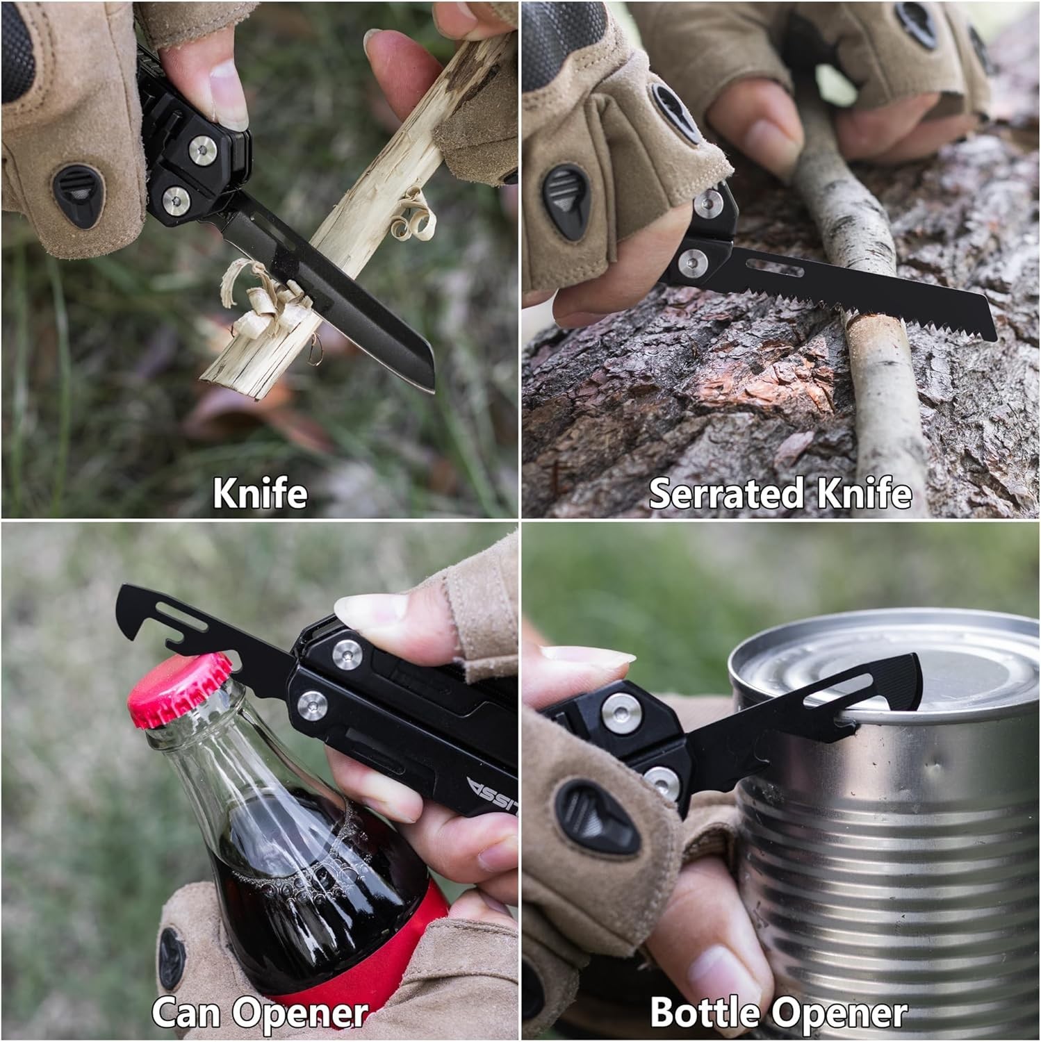 Multitool Wrench, Gift for Men, 16-IN-1 EDC Multi-tool with Self-Adjustin