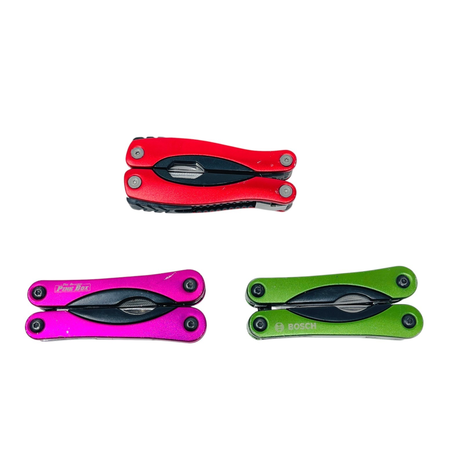 BOSCH & Pink Box and Unbranded MultiTool Professional Folding Pliers Set, 3 Pcs