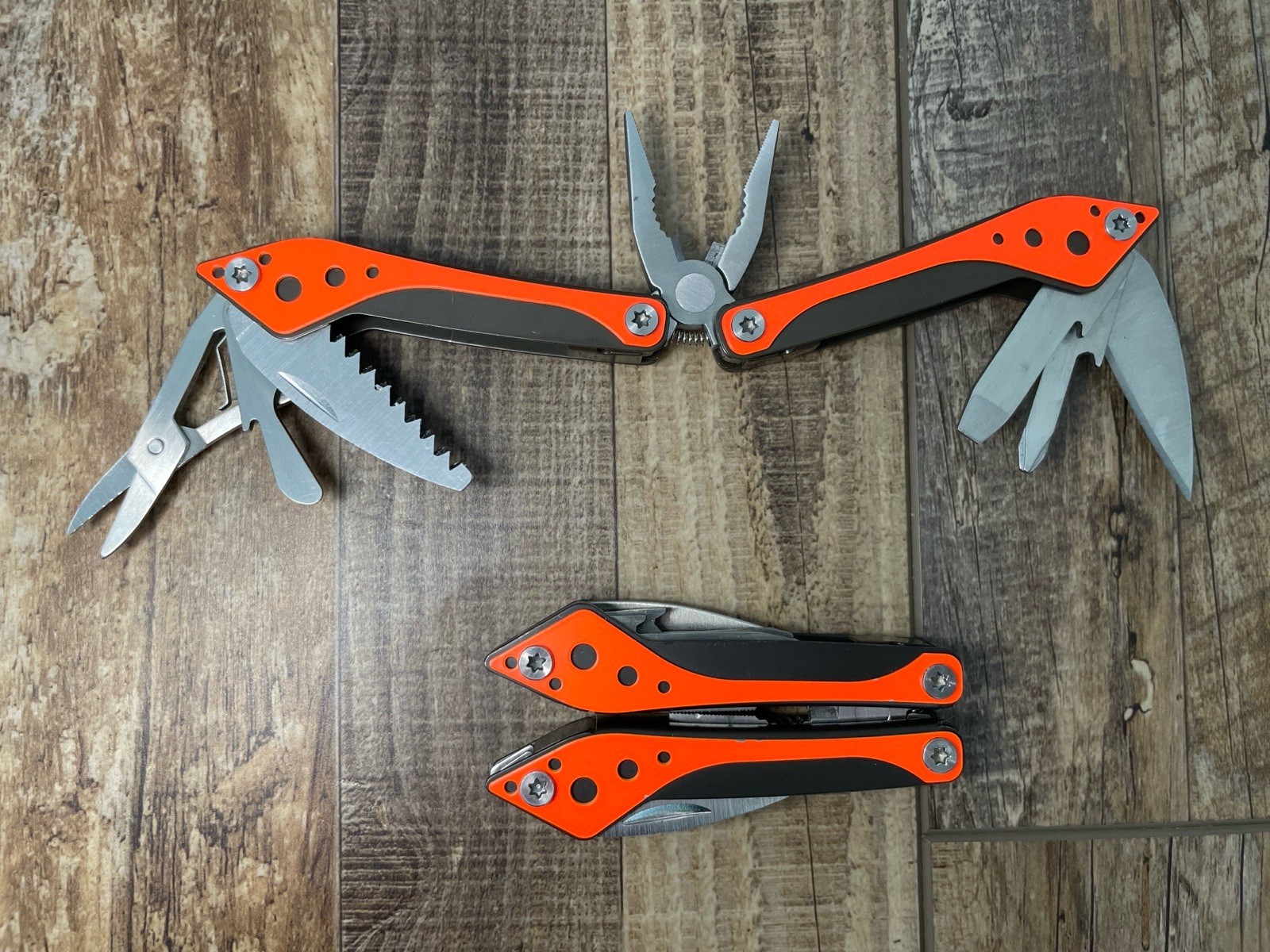 Cabela’s Multi Tool Set of 2 Folding Knife Pliers 3” Closed Orange