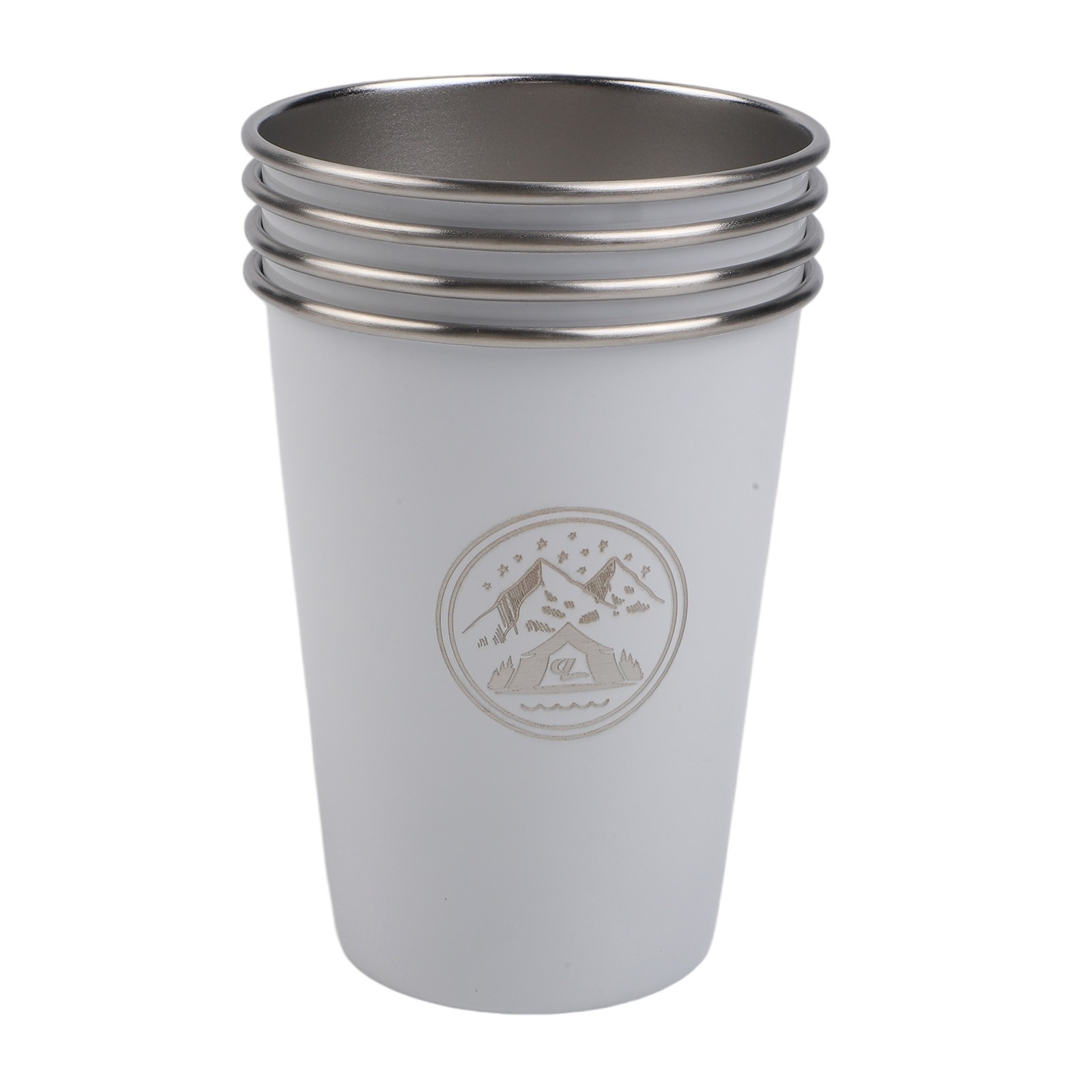 Campsite Essential 304 Stainless Steel Cups with Colorful Adventure Themes