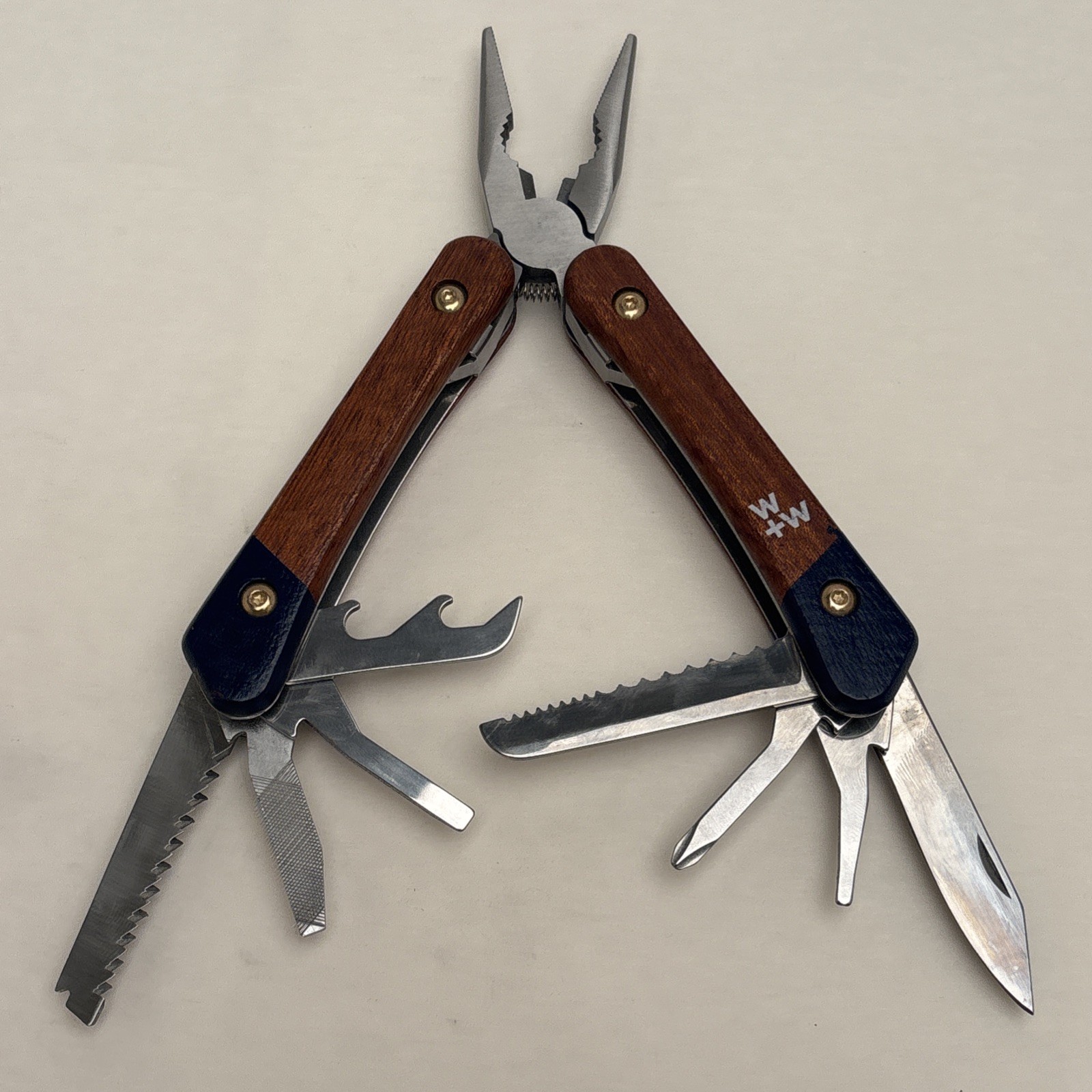Wild + Wolf Wilderness Survival Tool Wood Scales Multi-tool Tactical Hunt Camp