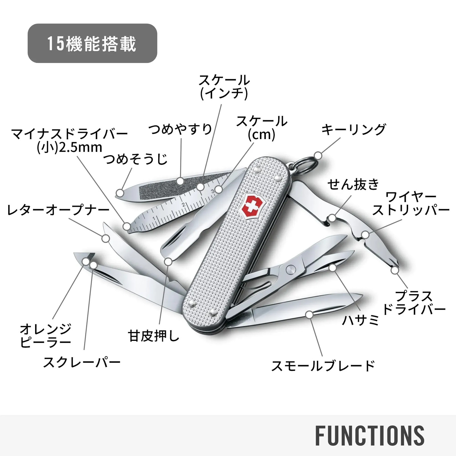 Japan NEW VICTORINOX MiniChamp Alox Silver Swiss Army Knife with 15 Functions