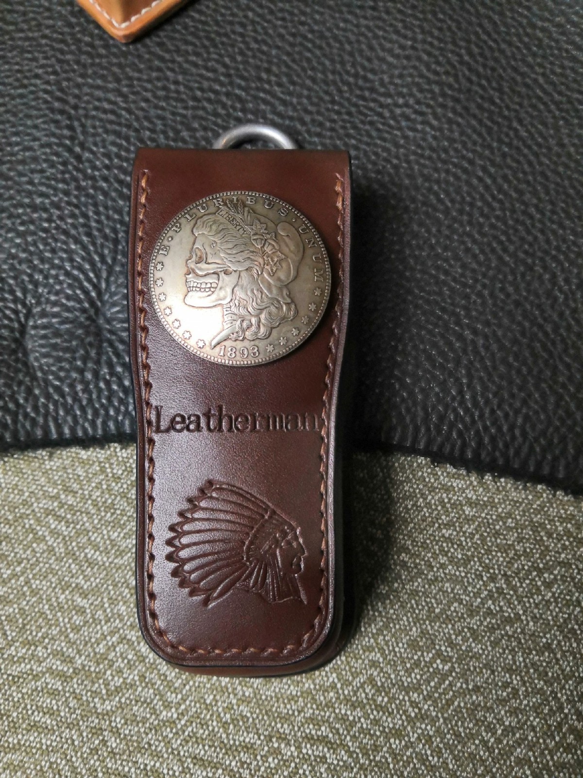 Handmade Leather Sheath Tactical Belt For Leatherman Surge Veg-Tanned