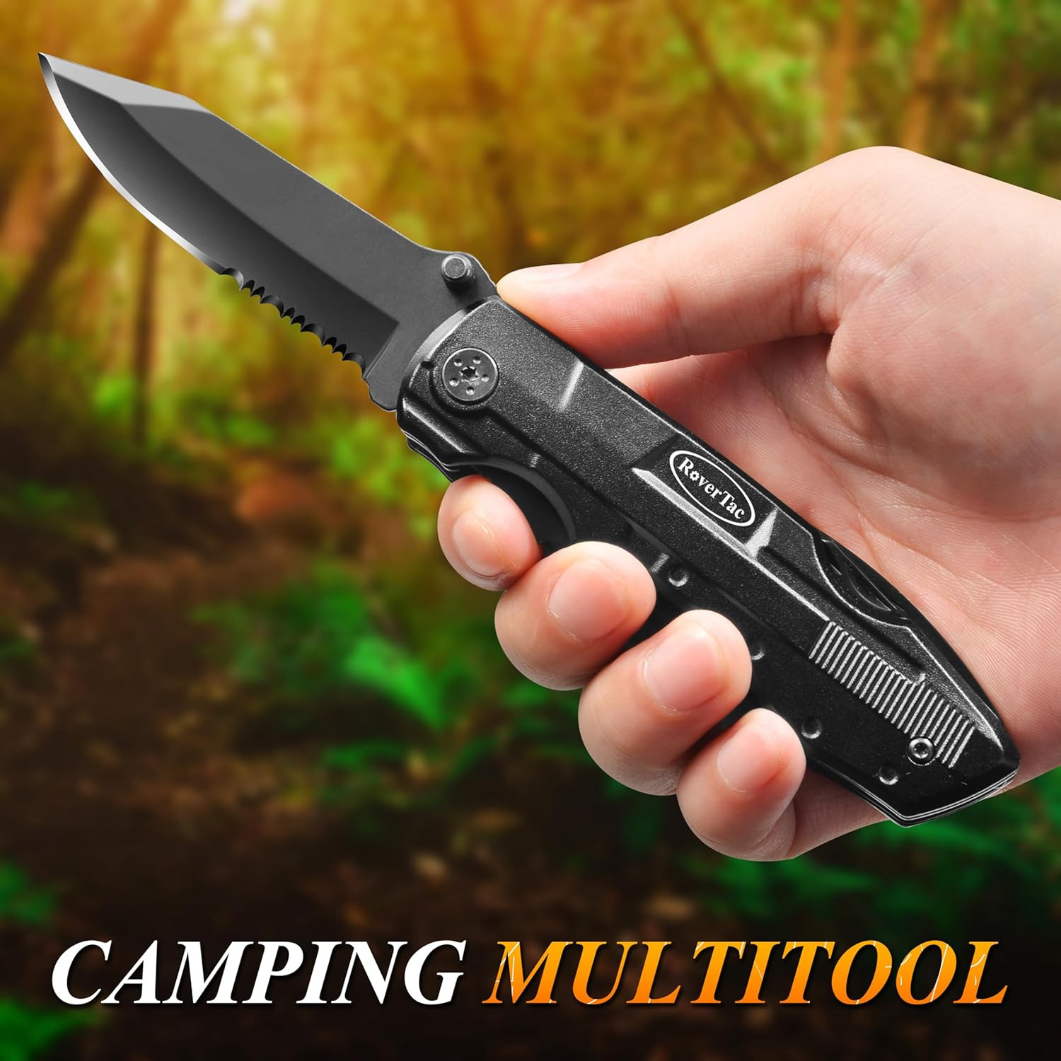 Ultimate 15 in 1 Black Multitool Pocket Knife with Pliers Screwdrivers and More